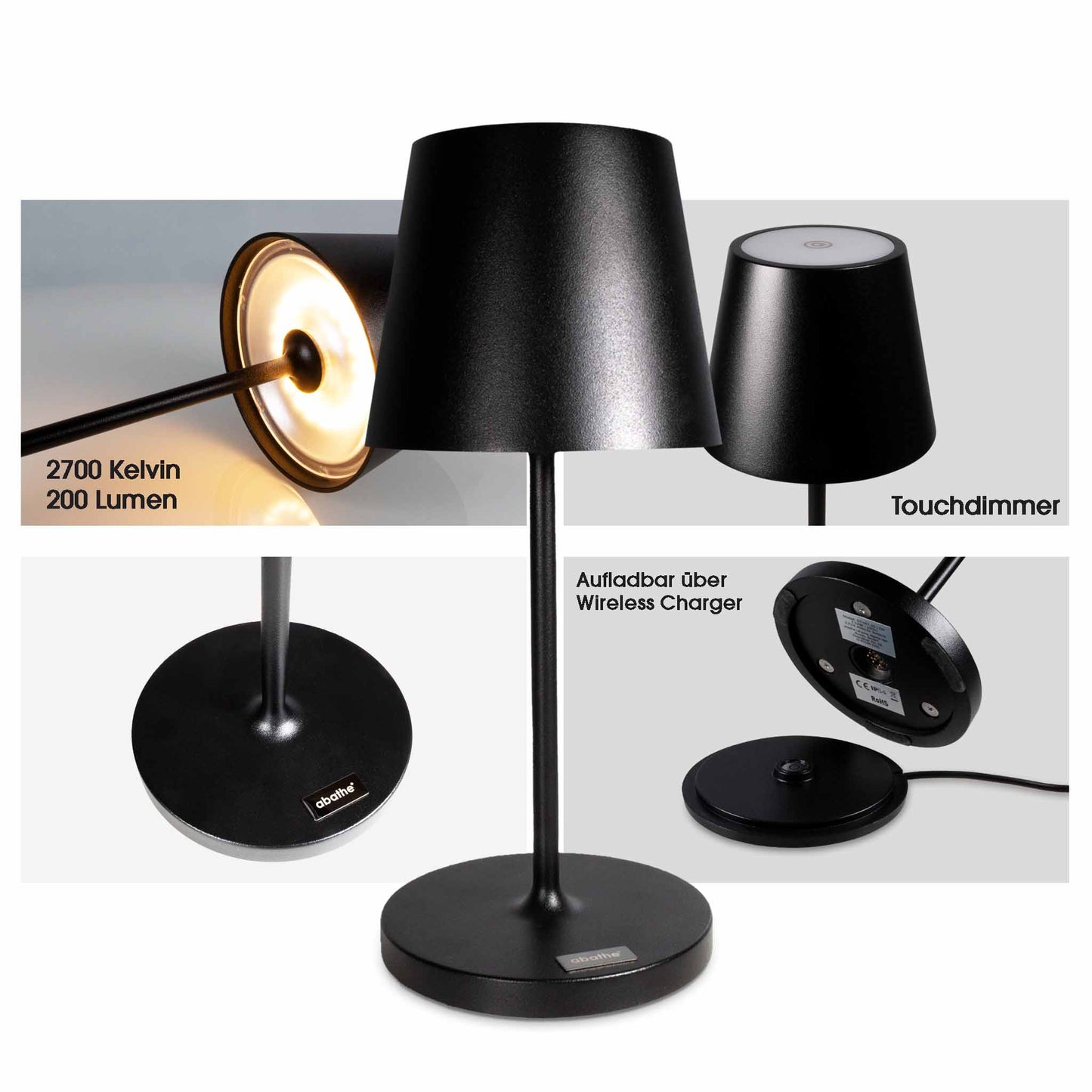 MagLED dinner "round" LED-Akku Tischleuchte mit Ladestation