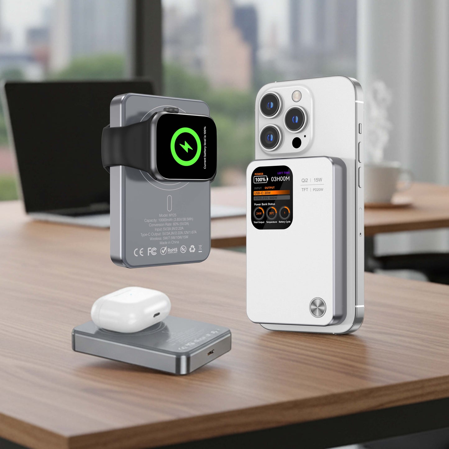 MagPower Qi2 LED 10.000mAh Powerbank