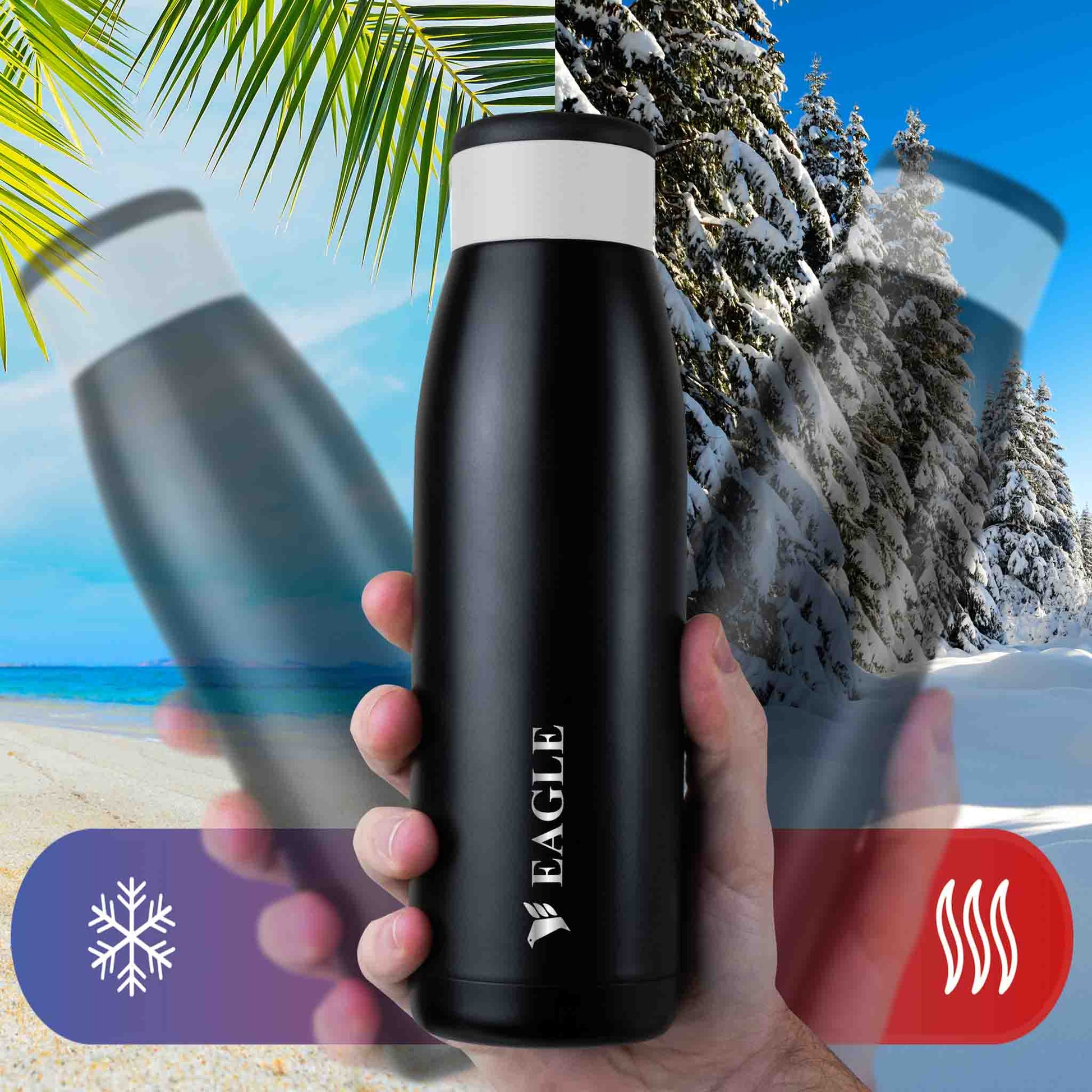 Isolierflasche Warm und Kalt Darstellung