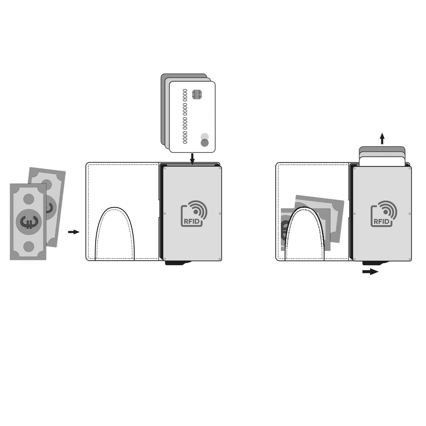 Zeichnung des Kartenetuis