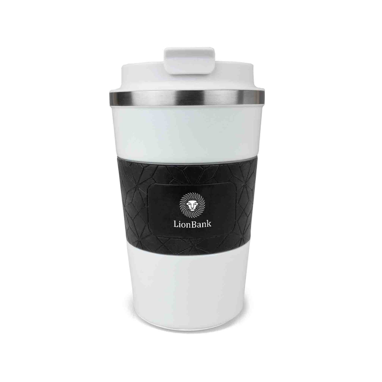 Becher in weiß mit Logo