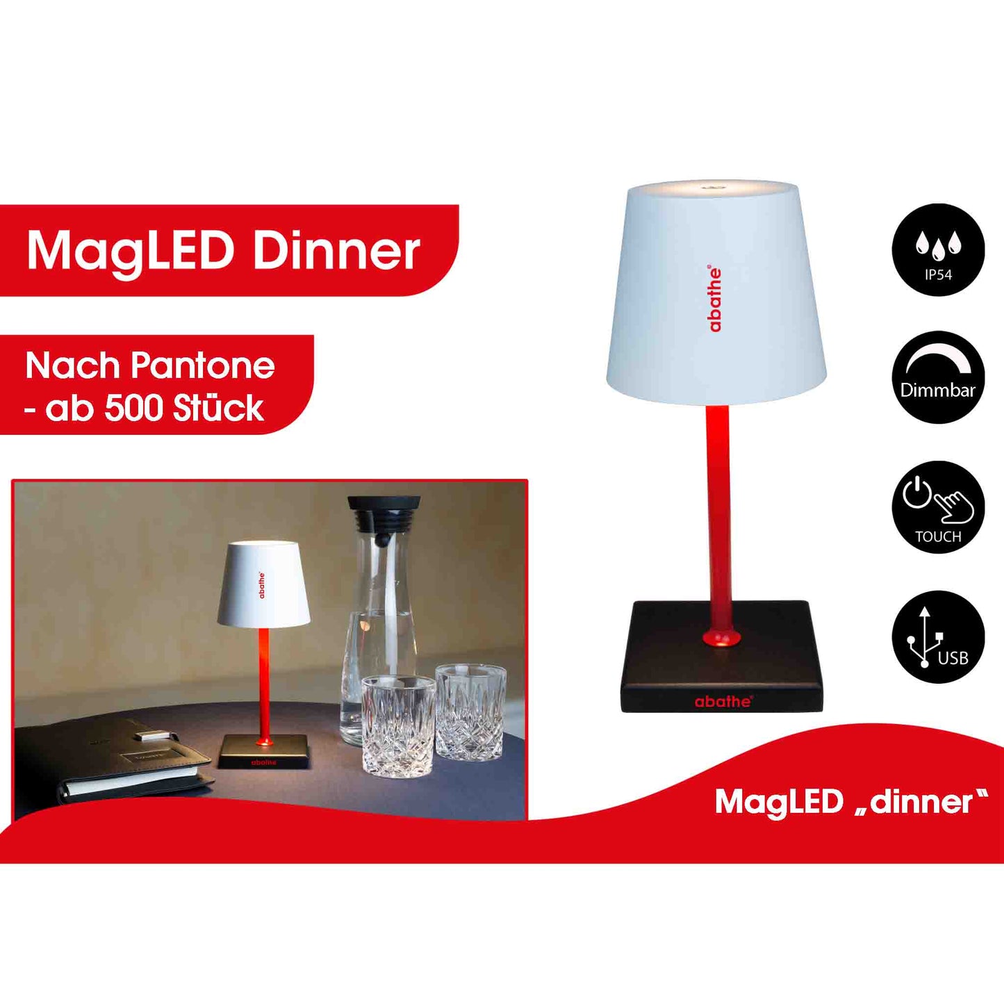 Lampe mit Informationen