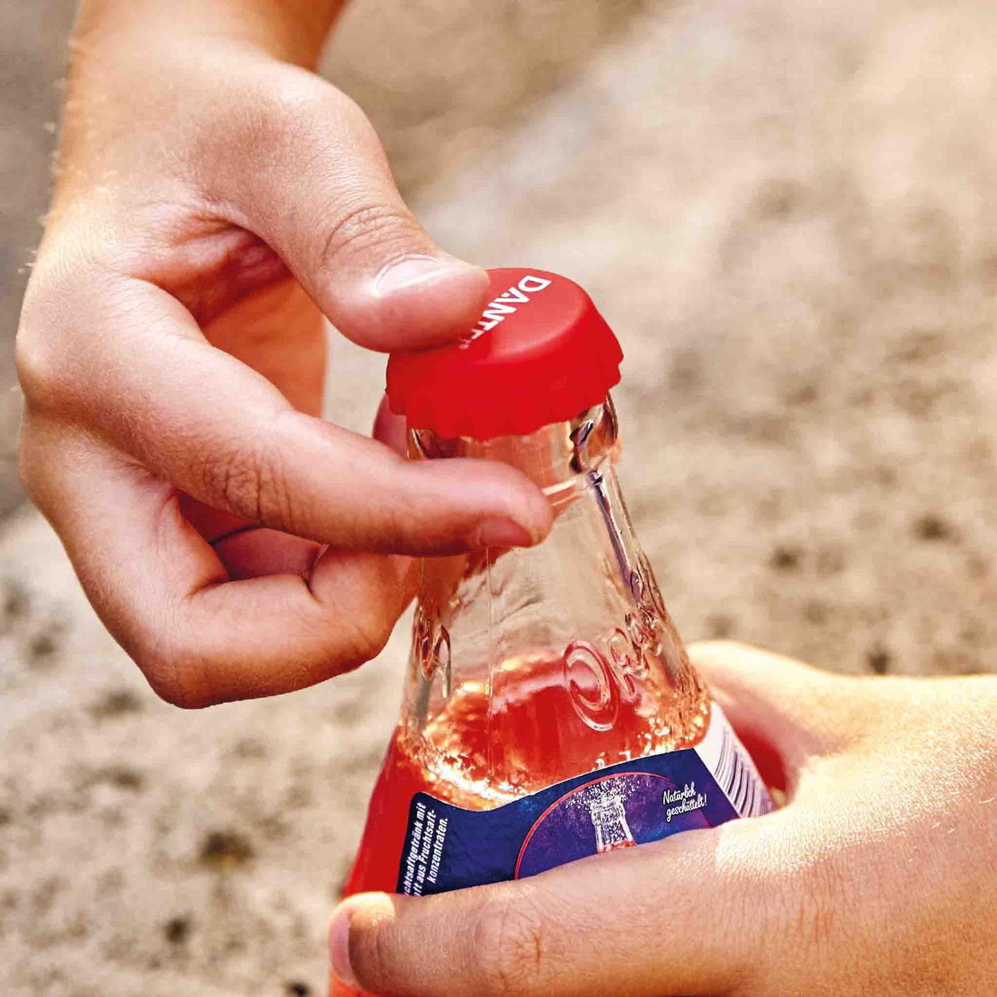 Deckel auf Flasche