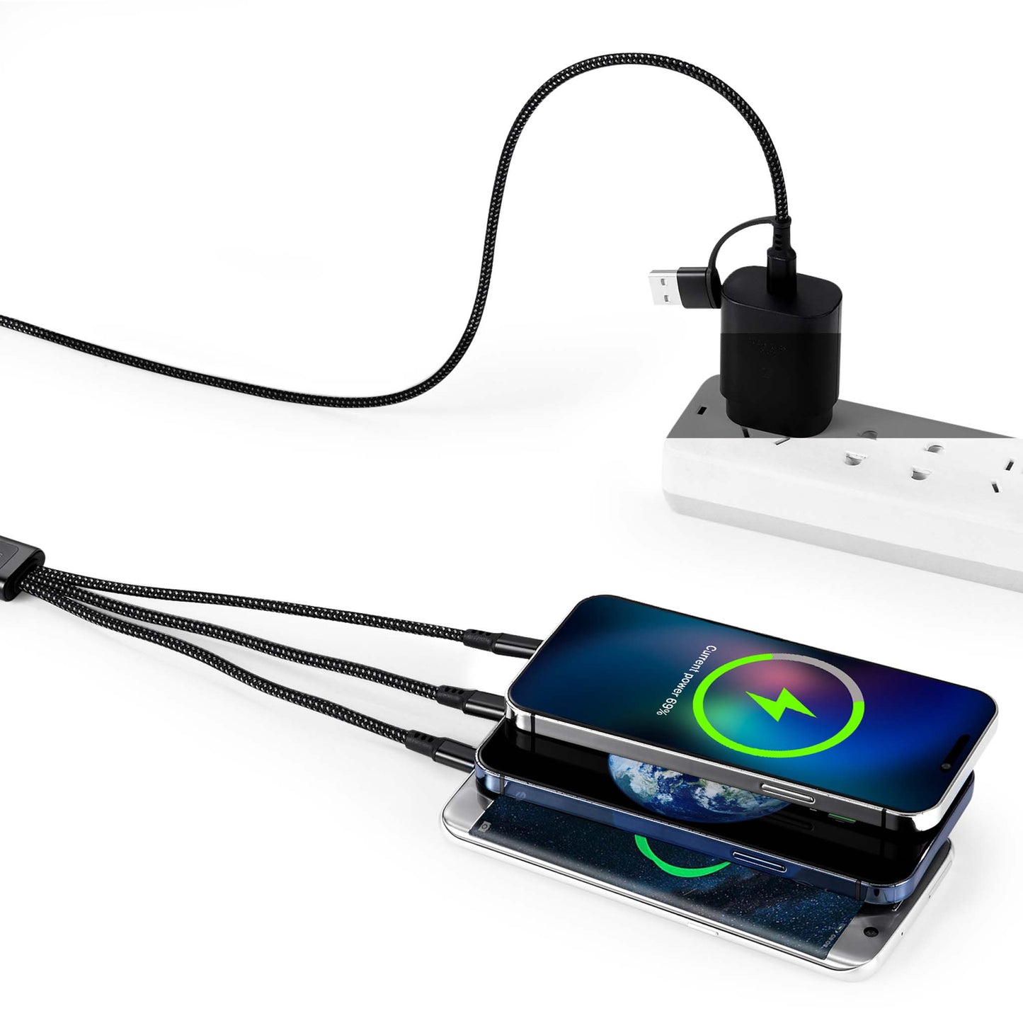 MagCable 5in1 LED "braided" Schnelllade- und Datentransferkabel USB-Kabel