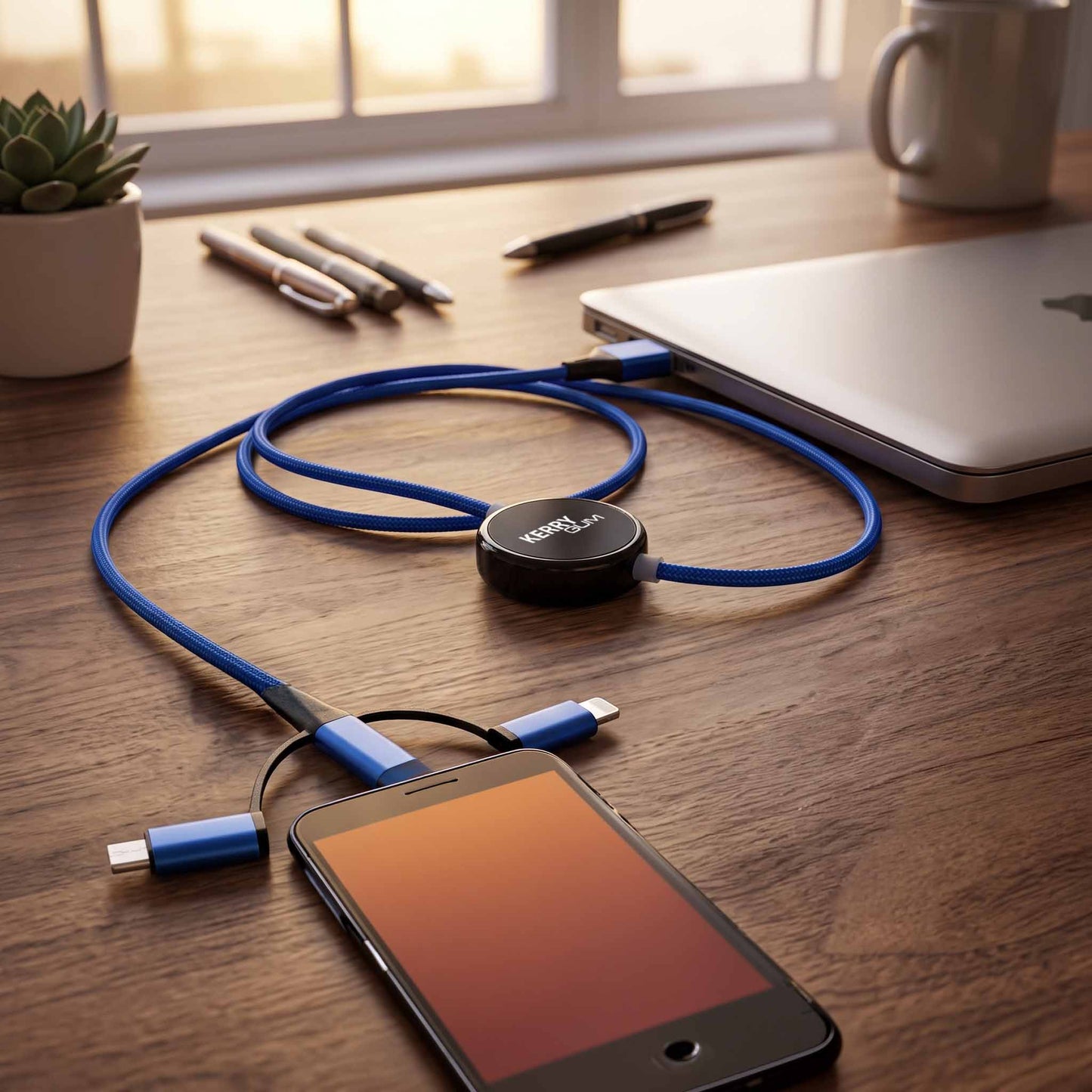 MagCable 5in1 LED long "easy" 60W USB-Schnellladekabel