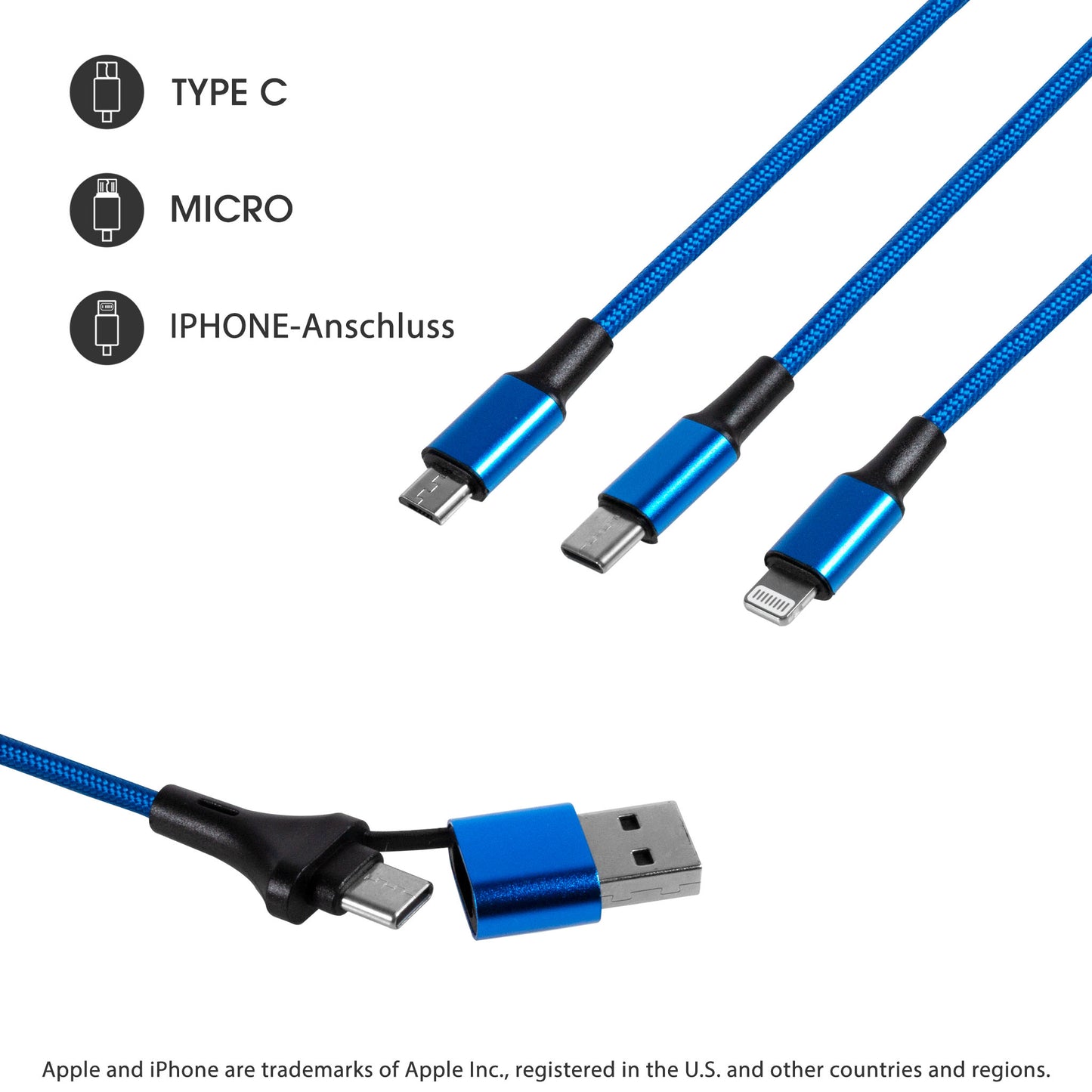 MagCable 5in1 "braided" USB-Kabel