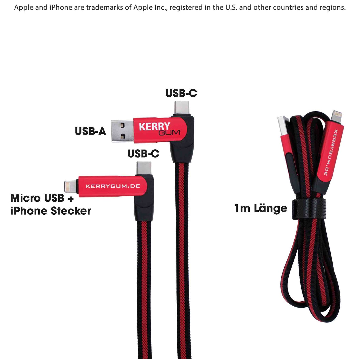 MagCable 5in1 "long" Schnelllade- und Datentransferkabel USB-Kabel