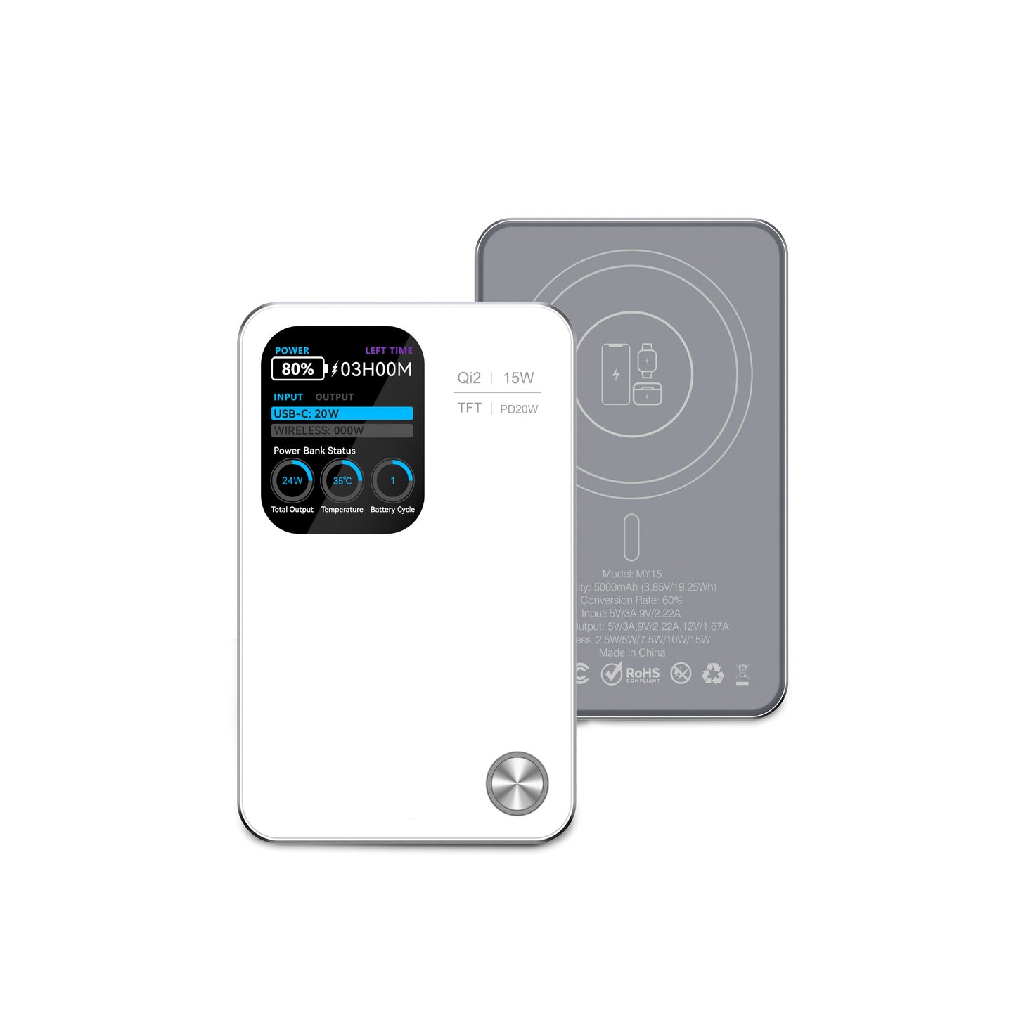 MagPower Qi2 LED 10.000mAh Powerbank