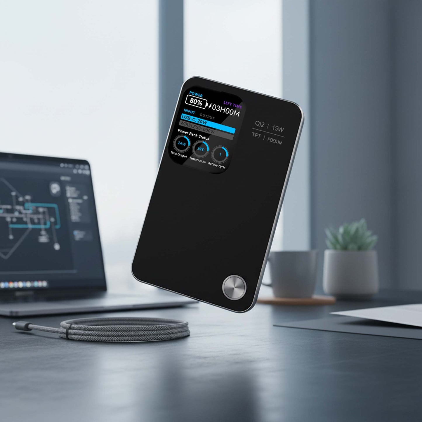 MagPower Qi2 LED 5.000mAh Powerbank