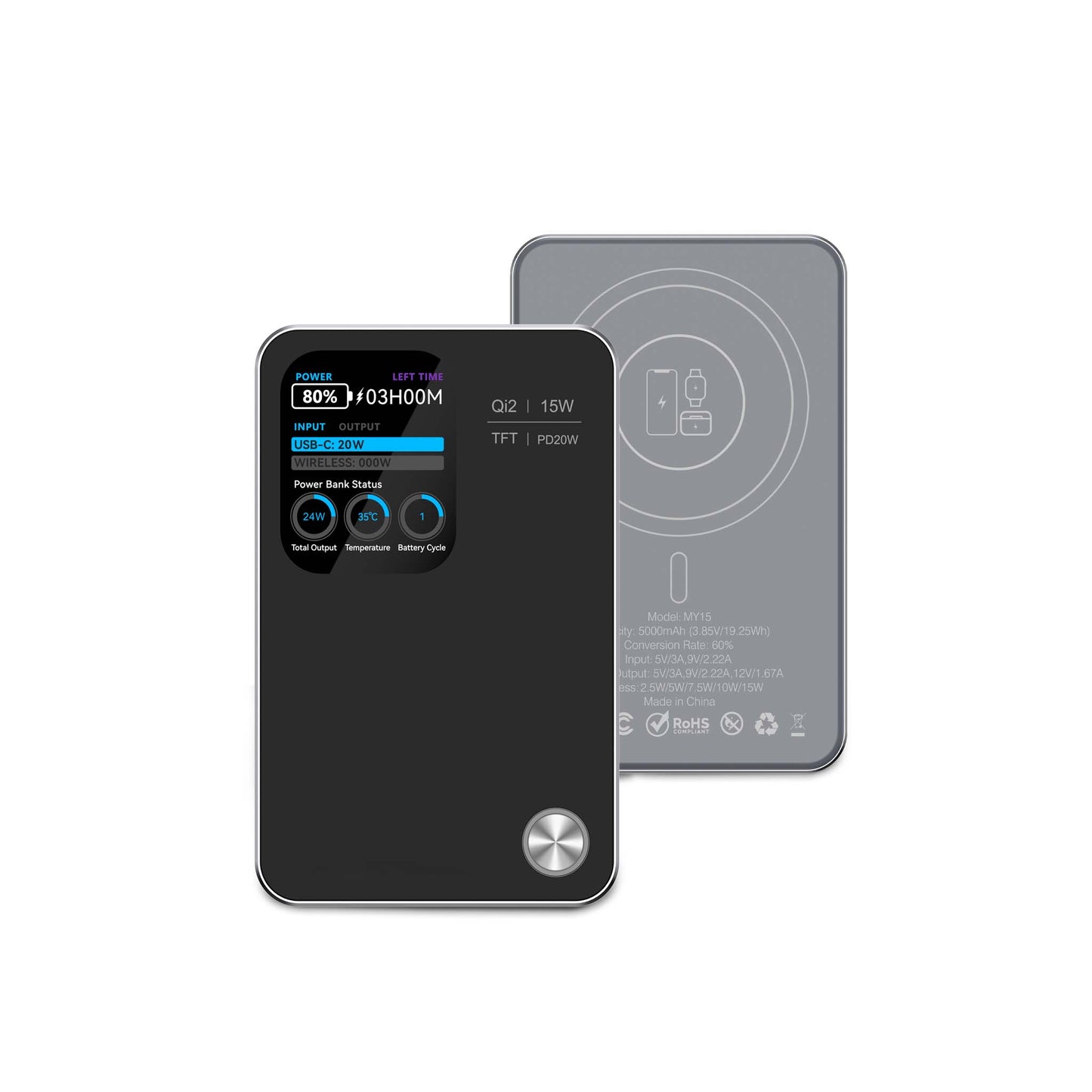 MagPower Qi2 LED 5.000mAh Powerbank