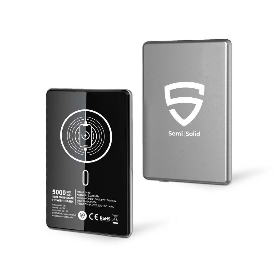 MagPower safety glass 5.000mAh Powerbank in Gunmetal