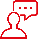 Icon Person und Sprechblase