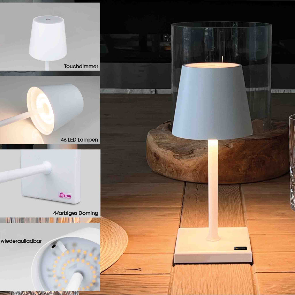 MagLED dinner – LED-Akku Tischleuchte mit Logo